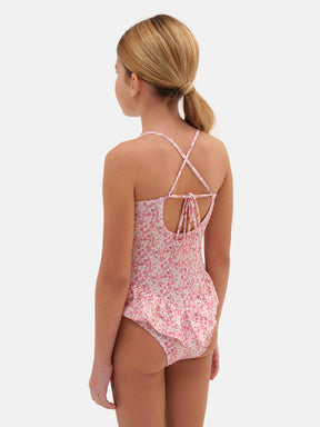 Intero Bambina Balza Lycra Liberty Mitsi Rosa