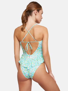 Whole Ruffle Lycra Liberty Whiltshire Green