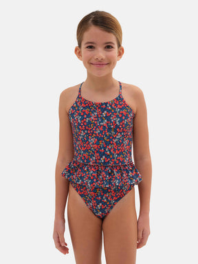 One Piece Girl Flounce Lycra Liberty Wiltshire Blue