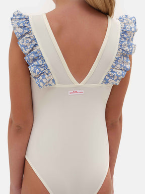 Intero Bicolore Farfalla Lycra Liberty Betsy Boo Azzurro