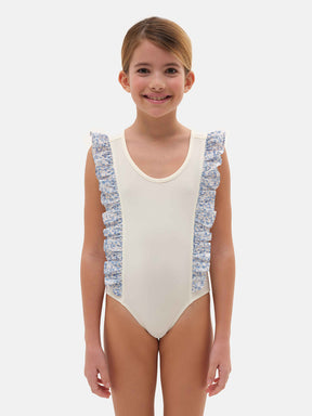 Intero Bicolore Farfalla Lycra Liberty Mitsi Azzurro