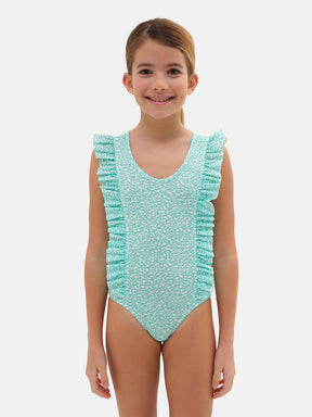 Intero Farfalla Lycra Liberty Pesciolini Verde Acqua