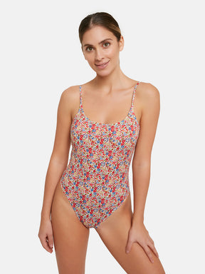 Intero Lycra Liberty Fiori Rossi