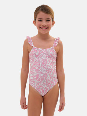 Intero Bambina Rouches Lycra Liberty Betsy Boo Rosa