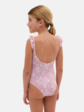 Intero Bambina Rouches Lycra Liberty Betsy Boo Rosa