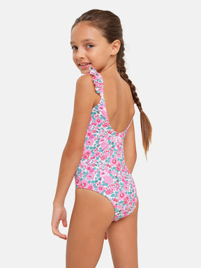 Intero Bambina Rouches Lycra Liberty Betsy Fuxia