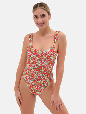 Intero Rouches Lycra Liberty Betsy Rosso