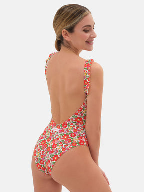 Intero Rouches Lycra Liberty Betsy Rosso