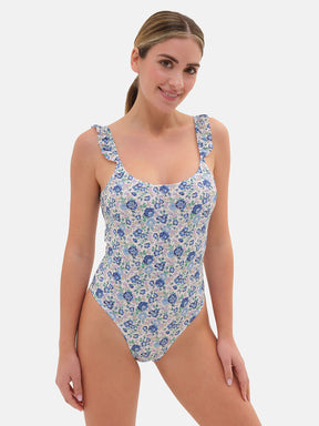 Intero Rouches Lycra Liberty Felicite Azzurro