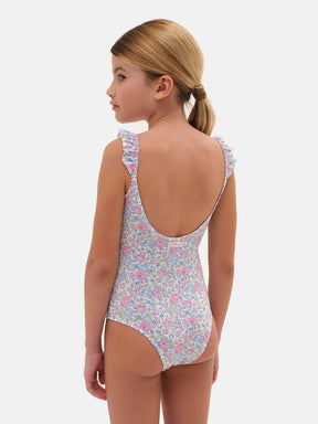 Intero Bambina Rouches Lycra Liberty Felicite Rosa