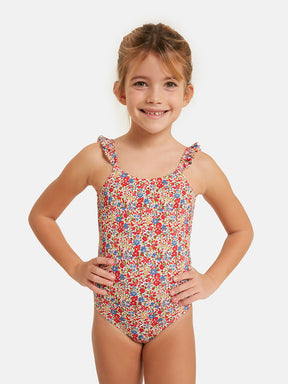 Whole Girl Rouches Lycra Liberty Red Flowers
