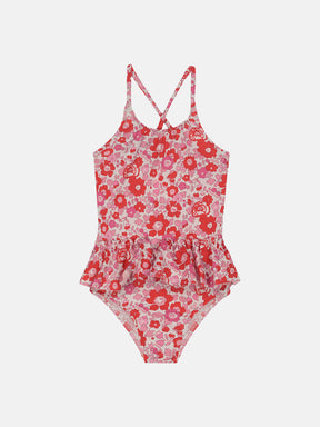 Intero Bambina Balza Liberty Betsy Rosso New
