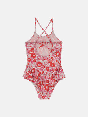 Intero Bambina Balza Liberty Betsy Rosso New