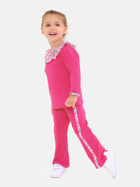 Paw suit w/Rouches Liberty Fuchsia
