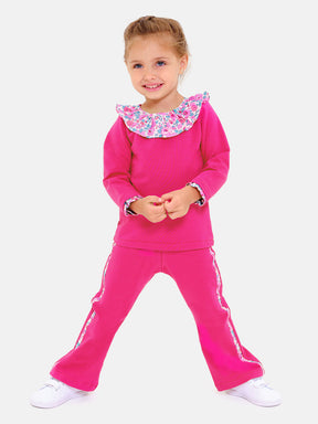 Paw suit w/Rouches Liberty Fuchsia