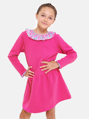 Vestito c/Rouches Liberty Fuxia