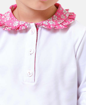 Polo Collo Liberty Manica Lunga Capel Fuxia