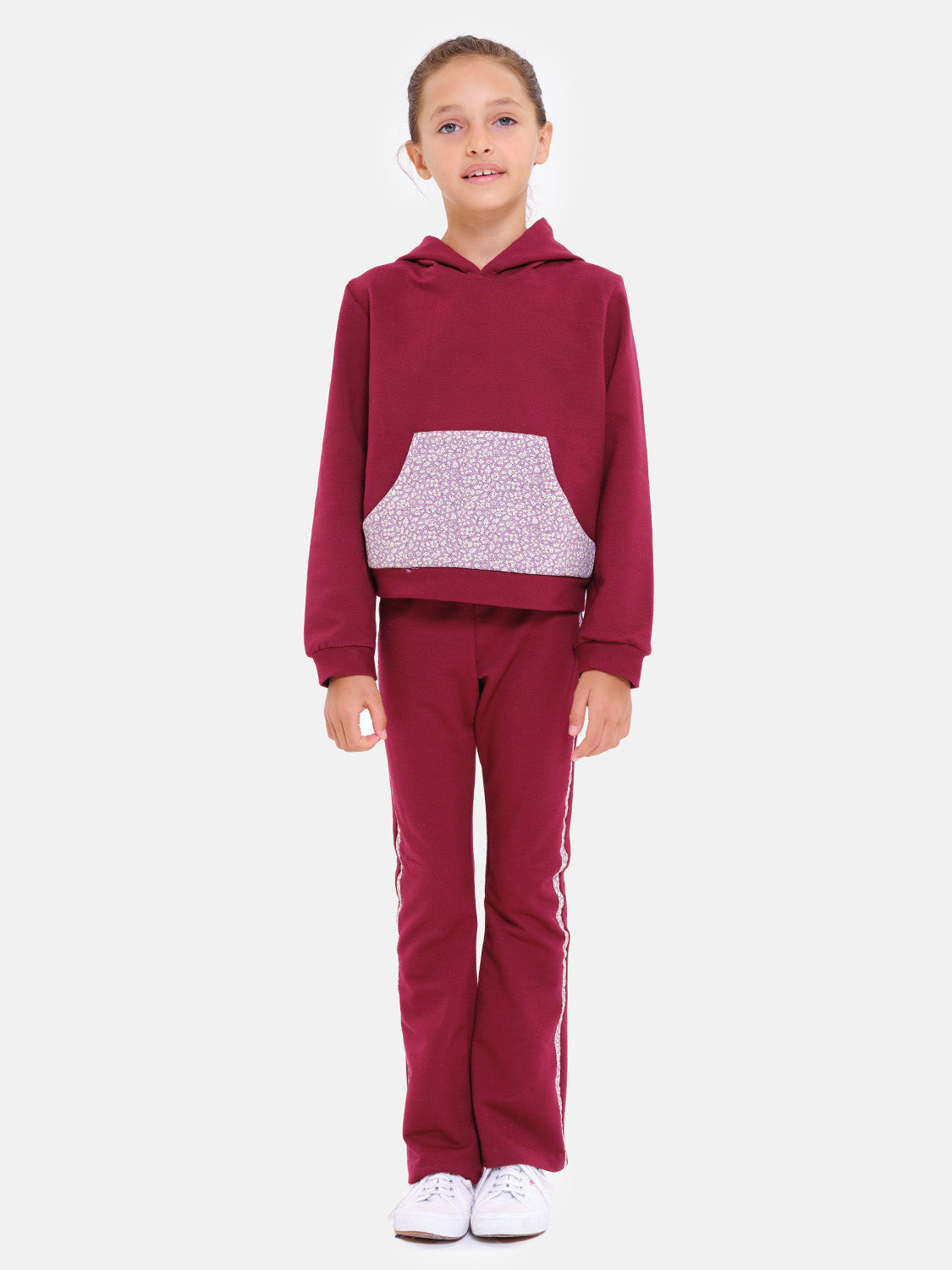 Tuta Zampa Cappuccio Liberty Bordeaux