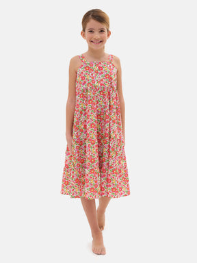 Abito Bambina Balze Liberty Betsy Rosso