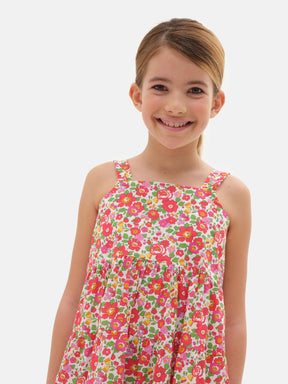 Abito Bambina Balze Liberty Betsy Rosso
