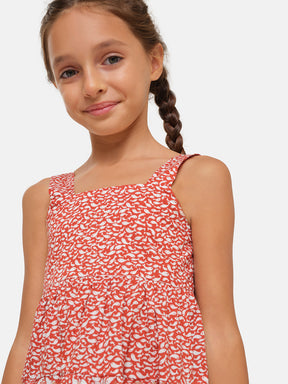 Abito Bambina Balze Liberty Pesciolini Rossi