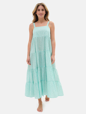 Prendisole Balze Liberty Pesciolini Verde Acqua