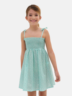 Prendisole Bambina Liberty Pesciolini Verde Acqua