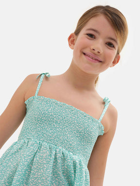Prendisole Bambina Liberty Pesciolini Verde Acqua