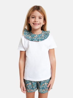 T-Shirt Collo Liberty Uccellini Verdi