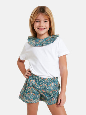 T-Shirt Collo Liberty Uccellini Verdi