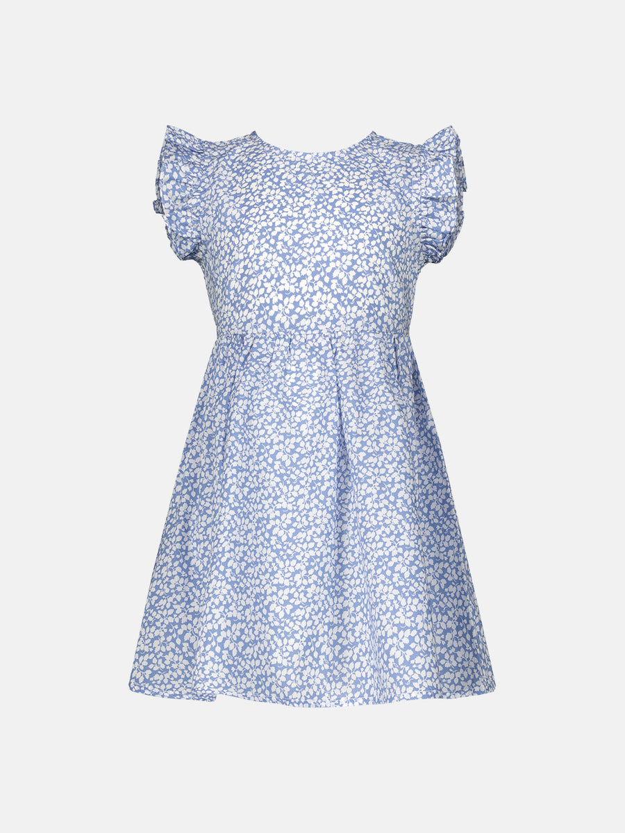 M Aletta Liberty Leaves Light Blue Dress