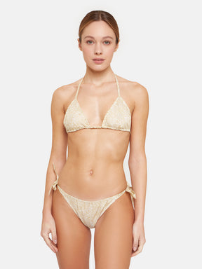 Bikini Triangolo Cotone Liberty Blossom Giallo
